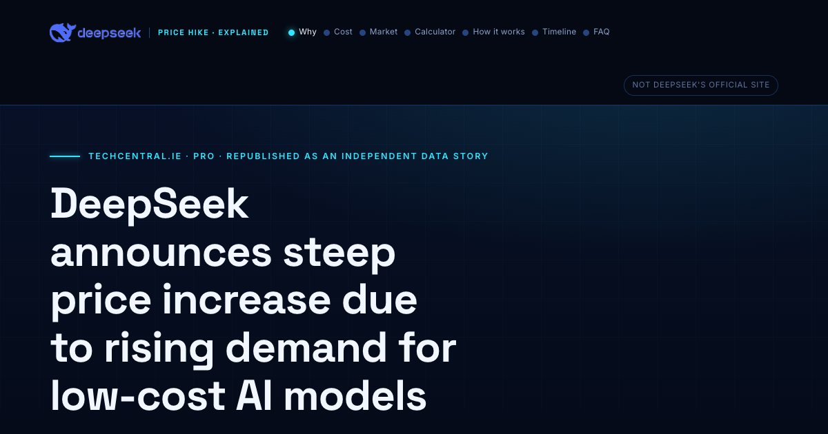 Screenshot of the Deepseek Price Hike Landing Page demo