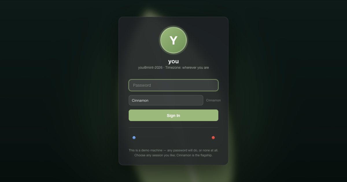 Screenshot of the Linux Mint demo
