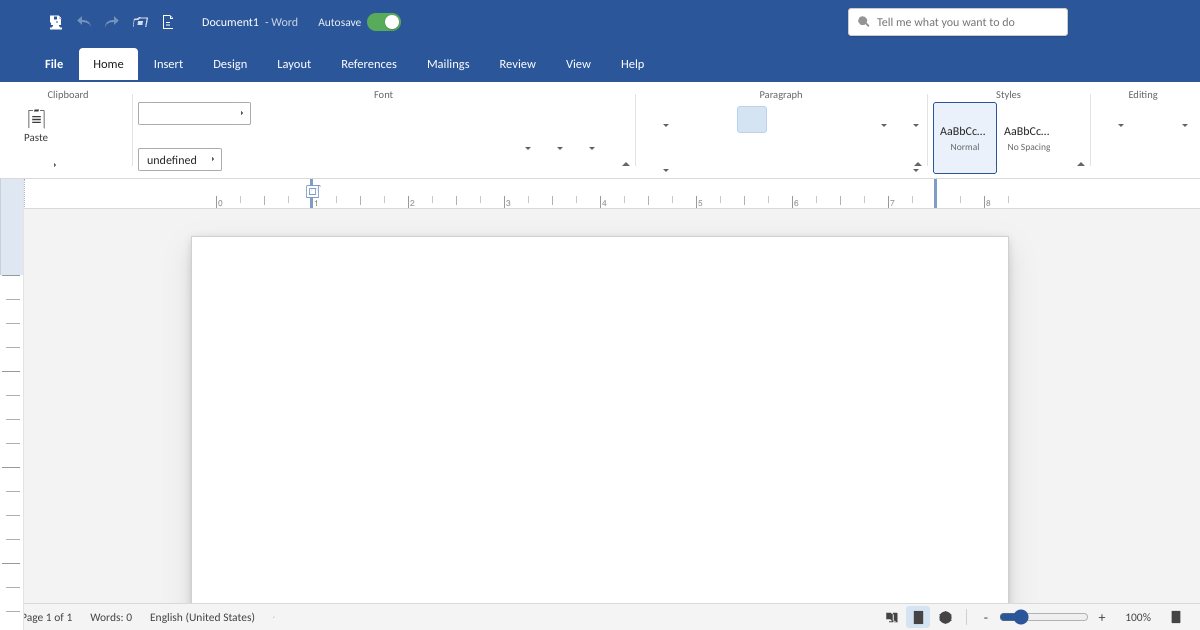 Screenshot of the Word demo